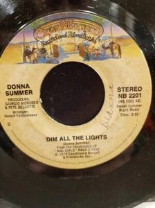 DONNA SUMMER 7" 45 RPM "Dim All The Lights" "There Will Always Be A You" G+ Cond - Picture 1 of 4
