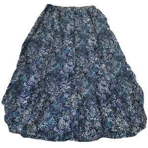 Vintage Viyella Ladies Navy good purple green Flared A-line Skirt Work 12 - Picture 1 of 7