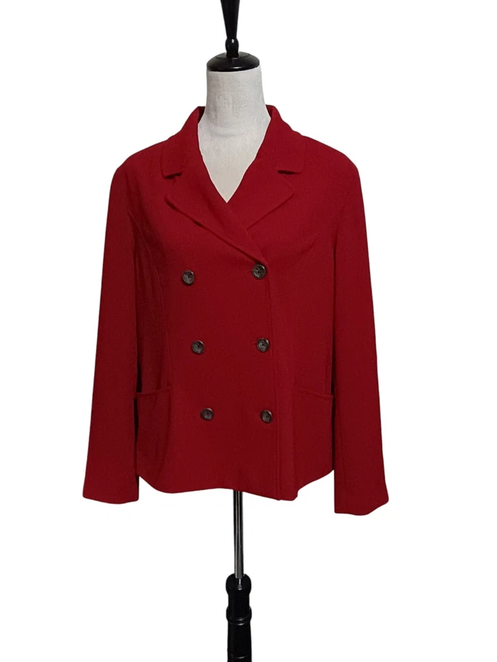 Coldwater Creek двубортный длинным рукавом бордовый красный блейзер куртка SZ большой - Изображение 1 из 1