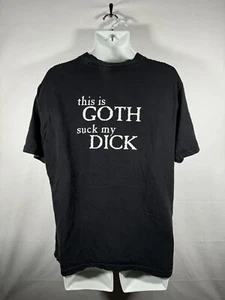 Vintage 80s 90s Permission This Is Goth Suck My Dick Grunge Band T Shirt Size XL - Picture 1 of 9