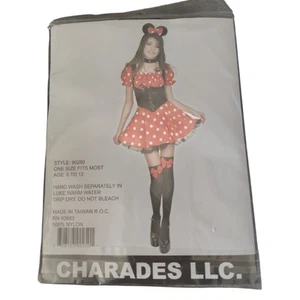Charades Over the Knee Stockings Black with Red Bow Girls 6-12 yrs - Picture 1 of 2