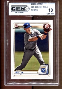 Bobby Witt Jr Rookie Gem Mint 10 RC 2020 Bowman 1st Baseball Kansas City Royals - Picture 1 of 4