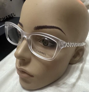 Gafas CHANEL AUTÉNTICAS 3264q Ch3264Q Cc Cadena Plateada Cuero Cuadrado Óptico - Imagen 1 de 14