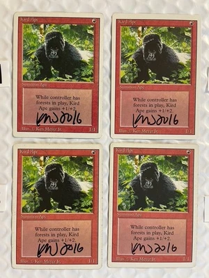 4x Kird Ape MtG Revised Edition Signed Autographed Ken Meyer Jr - Image 1 of 4