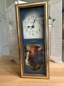 (#698). Vintage Ingraham Quartz Wall Clock - Framed Wooden Box Excellent - Picture 1 of 11
