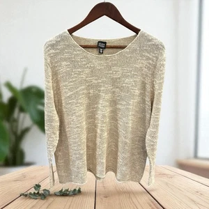 Eileen Fisher Beige Melange Tunic Sweater Linen Cotton Silk Blend Sz Sz XL - Picture 1 of 8