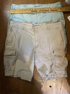 2-Izod Golf Shorts Men's Size 40w Flat Front Light Brown & Green Casual Stretch - Bild 1 von 12