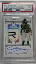2022 Flawless AHMAD SAUCE GARDNER Signature Gloves Auto 1/15 SILVER Rookie PSA 9