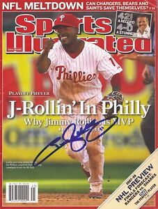 Philadelphia Phillies Jimmy Rollins Signed Autograph 2007 Sports Illustrated SI