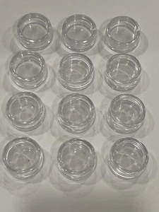 Clear Round Wide-Mouth Plastic Jars, 0.25 oz Sample Size, Pack of 12 - Picture 1 of 4