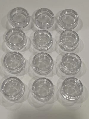 Clear Round Wide-Mouth Plastic Craft Jars, 0.25 oz Sample Size, Screw Top  12 Pk - Image 1 of 4