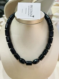 Collana di Corallo Nero Naturale con Gancio In Argento 925 - Imagen 1 de 5