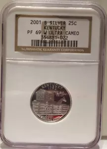 2001 S US Kentucky Quarter State 25c Proof Silver NGC PF69 UC - Picture 1 of 2