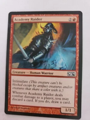 MTG Magic The Gathering Card Academy Raider Creature Human Warrior Red 2014 - Image 1 of 2