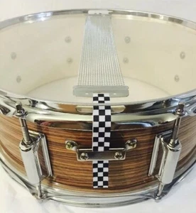 2 SnareFlair Custom Snare Drum 🥁 Straps Black White Checkers Ska USA Percussion - Picture 1 of 4