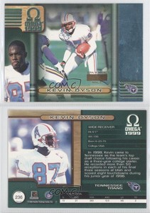1999 Pacific Omega Platinum Blue Missing Serial Number Kevin Dyson #236