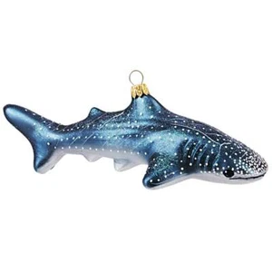 LRG WHALE SHARK EUROPEAN BLOW GLASS CHRISTMAS TREE ORNAMENT SEA LIFE - Picture 1 of 1