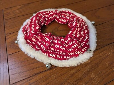 Disfraz de collar de perro Simply Dog Ho Ho 2007 rojo Scrunchie Santa con campanas talla L Foto 1 de 4