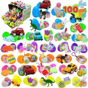 100pcs 2.5'' Prefilled Easter Eggs Toys and Stickers for Easter Egg Hunt - Picture 1 of 1