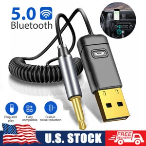 Wireless USB Bluetooth 5.0 Audio Transmitter Receiver AUX Adapter For PC Car Kit - Picture 1 of 10