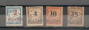 EGYPT -1921 French Postage Stamps Surcharged "MILLIÈMES" in Paris MNH Rare - Picture 1 of 2