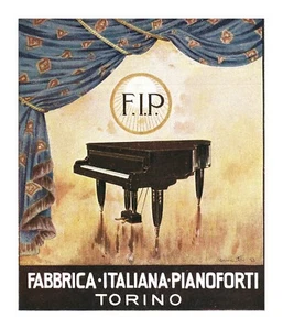 PUBLICITA' 1926 FABBRICA ITALIANA PIANOFORTI F.I.P. TORINO FIP  MUSICA PIANO  - Picture 1 of 1