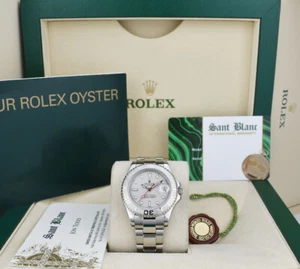 ROLEX - Platinum & SS Yachmaster 35mm Midsize Platinum Dial 168622 - SANT BLANC - Picture 1 of 7