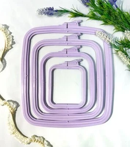 Purple Embroidery Hoops, Square Cross Stitch Hoops, Nurge Hoops - Picture 1 of 11