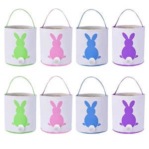 8 Pack Easter Bunny Bags Rabbit Ear Easter Baskets Easter Egg Hunt Basket for... - Picture 1 of 9