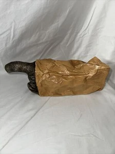 Windstone Editions "Paper Tiger" Cat in a Bag Sculpture By: Peña 2002 - Picture 1 of 12