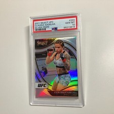 Claudia Gadelha 2021 Panini Select UFC Octagonside Silver Prizm Card #224 PSA 10