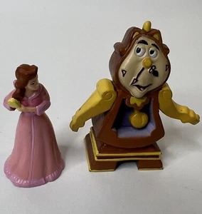Disney Princes Belle Cogsworth Clock   Beauty & Beast Cake Topper pvc toy - Picture 1 of 4
