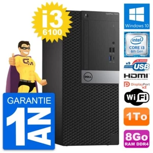 PC tour DELL OptiPlex 7050 Intel i3-6100 RAM 8Go Scheibe 1To HDMI Windows 10 - Bild 1 von 7