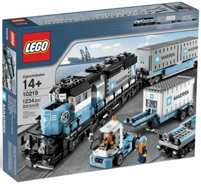 Lego Maersk Contenedor Tren 10219 Tren Minifigura Conjunto de Construcción Foto 1 de 3