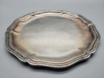 Deutsche Meistermarke Geschwungenes Tablett aus Neusilber, Alpacca Silber - Bild 1 von 4