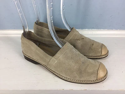 Donald J Pliner Beige Suede Leather Slip on cap Toe Oxford 6 M loafer Comfort - Image 1 of 4