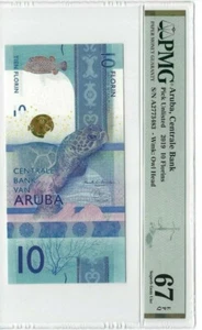 2019 ARUBA 10 Florins PMG67 EPQ SUPERB GEM UNC - Picture 1 of 2