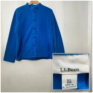 L.L. Bean Jacket Comfort Fleece Button Up Polartec Outdoor Womens XL Blue 290349 - Picture 1 of 7