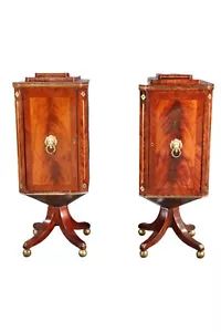 Pair Edwardian Mahogany Pedestal Cabinets - Picture 1 of 17