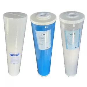 20" Jumbo Filter Set - Sediment + Carbon Block + GAC Big Blue Water Filter RO - Picture 1 of 5