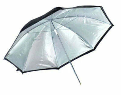 Kood 51" (127.5cm) Black / Silver Reflective Studio Umbrella (UK Stock) BNIP - Image 1 of 3