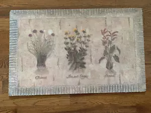 Vintage 1990er Schnittlauch französischer Salbei & Sauerampfer Badematte schön 35" x 22" Rarität selten - Bild 1 von 1