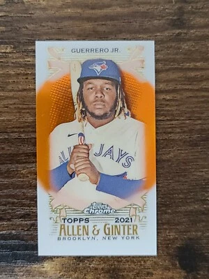Mini refractor naranja Topps Allen & Ginter 2021 cromado Guerrero Jr. 21/25 Jays Foto 1 de 4