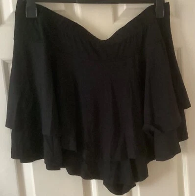 SHEIN - Black Mini Fitted Skort (Cross between Shorts & Skirt)Waist 40 inch BNWT - Image 1 of 4