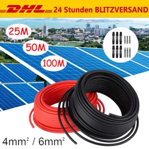 Solarkabel Verlängerung für Solarpanel Solarstecker rot/schwarz Verbindungskabel - Bild 1 von 6