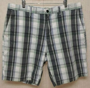 SONOMA - Herren SHORTS - CHINOHOSE - HELLBLAU HELLGRÜN KARIERT - Größe 38 - Bild 1 von 7