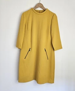 M&S Collection senfgelbes Damen Etuikleid 3/4 Arm - Größe UK 12 - Bild 1 von 10