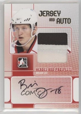 2008-09 ITG Heroes and Prospects Jersey Gold 1/1 Brian Lee Rookie Auto RC ac1 - Image 1 of 3