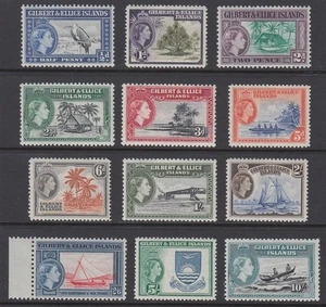GILBERT & ELLICE IS 1956 QEII PICTORIAL DEFIN SET (x12) MNH (ID:213/D65949) - Picture 1 of 1