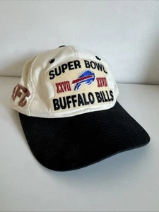 Vintage Buffalo Bills weiße Mütze Super Bowl XXVII - AFC Champions - Logo7 Druckknopf - Bild 1 von 8